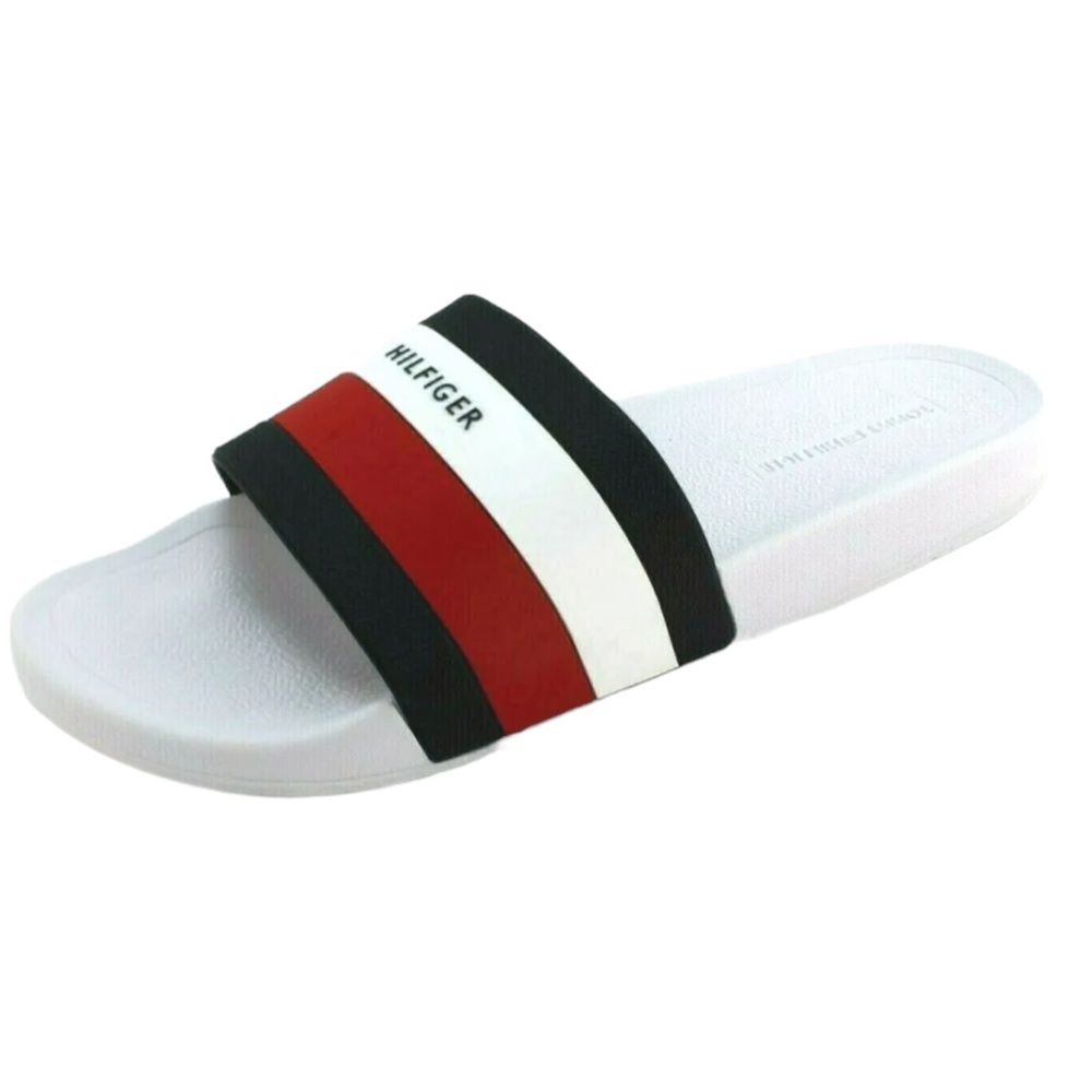 Tommy Hilfiger Earthy Slide Pool Sandal White Men’s - Picture 2 of 6